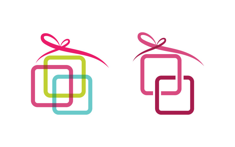 Gift Box Shop Icon Vector Illustration design template v.1 Logo Template