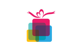 Gift Box Shop Icon Vector Illustration design template v.4