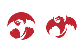 Strong Head Dragon vector icon illustration design v.4