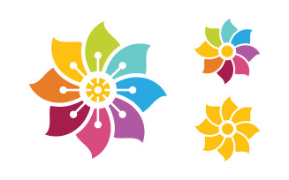 Beauty flower petals vector icon design template illustration v.10