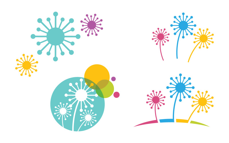 Beauty flower petals vector icon design template illustration v.21 Logo Template