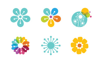 Beauty flower petals vector icon design template illustration v.3