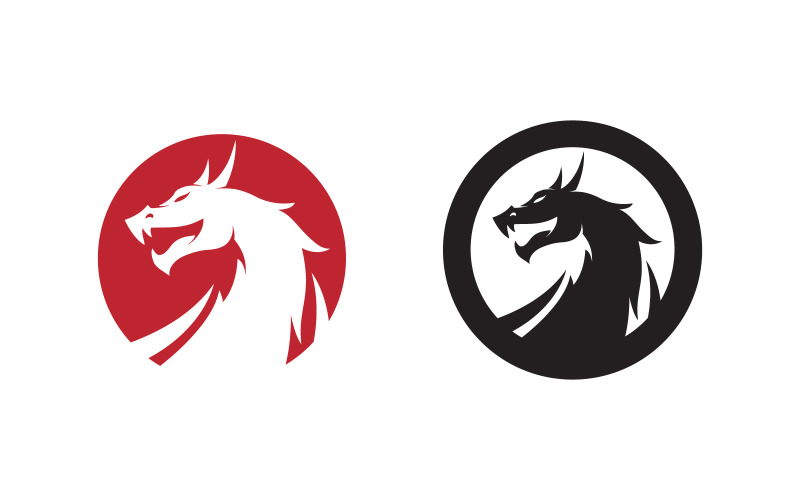 Strong Head Dragon vector icon illustration design v.5 Logo Template