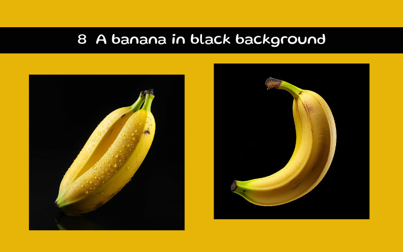 A banana in black background Illustration