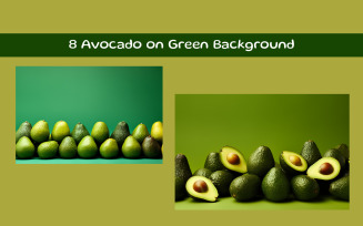 Avocado on Green Background