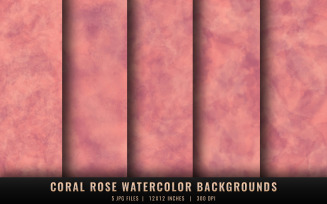 Coral Rose Watercolor Backgrounds