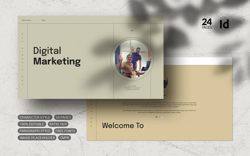 Digital Marketing Template | InDesign Magazine Template