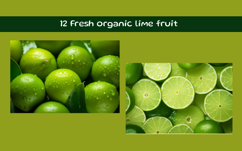 Fresh organic lime fruit AI image Illustration
