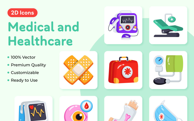 75 Medical and Healthcare Icon Set