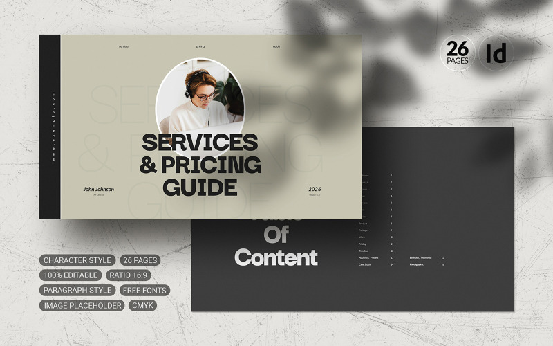 Pricing & Services Guideline Template | InDesign Magazine Template