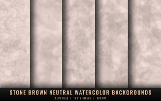 Stone Brown Neutral Watercolor Backgrounds