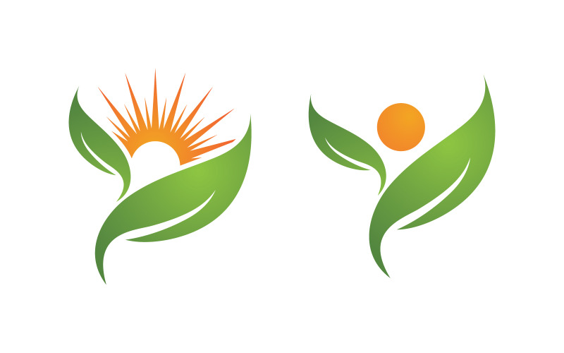 Tree leaf ecology nature Healthy vegan concept element Logo Template