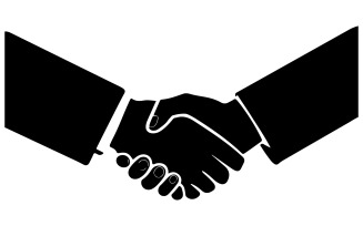 A vector illustration of a handshake between two man