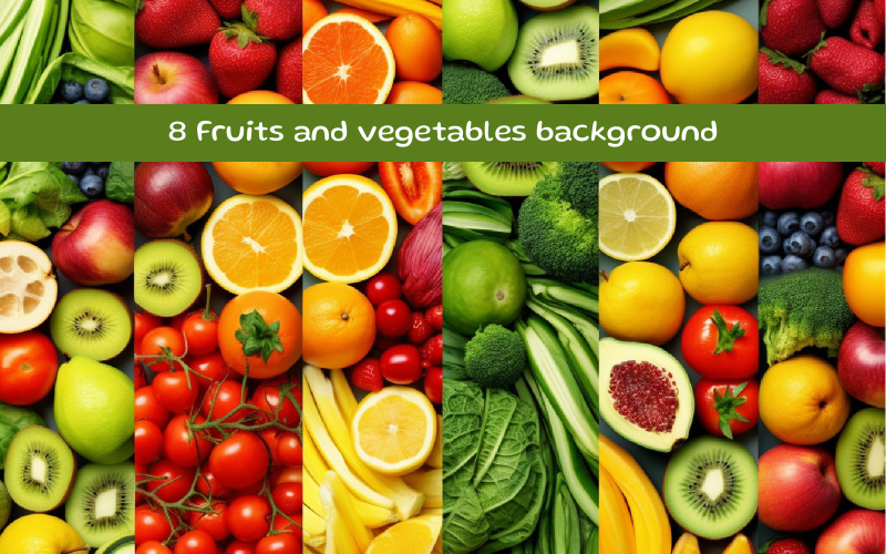 Fruits and vegetables background Illustration