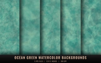 Ocean Green Watercolor Backgrounds