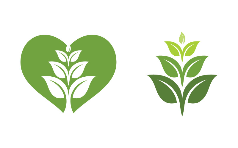 Herbal Nature leaf ecology nature vegan concept element vector v.2 Logo Template