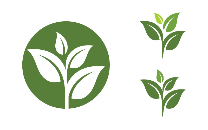 Herbal Nature leaf ecology nature vegan concept element vector v.4 Logo Template