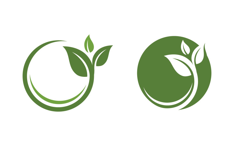 Herbal Nature leaf ecology nature vegan concept element vector v.6 Logo Template