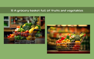 A grocery basket full of fresh fruits and vegetables