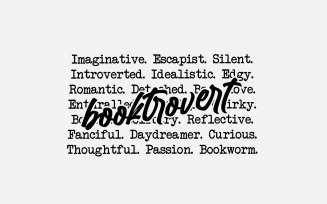 Booktrovert Words PNG, Funny Book Lover, Positive Quotes, Reading, Book Lover Gift, Booktrovert