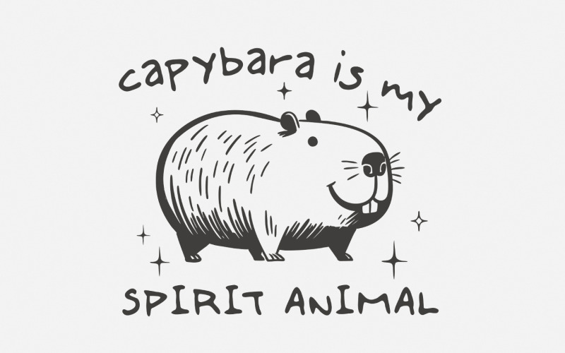 Capybara Spirit Animal PNG, Capybara Lover, Capybara Gift, Funny Quotes, Animal Lover, Sublimation Illustration