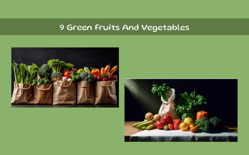 Green Fruits And Vegetables Illustration