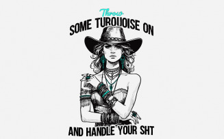 Turquoise PNG, Western PNG, Sublimation Png, Digital Download, Cowgirl Png, Vintage Style PNG,