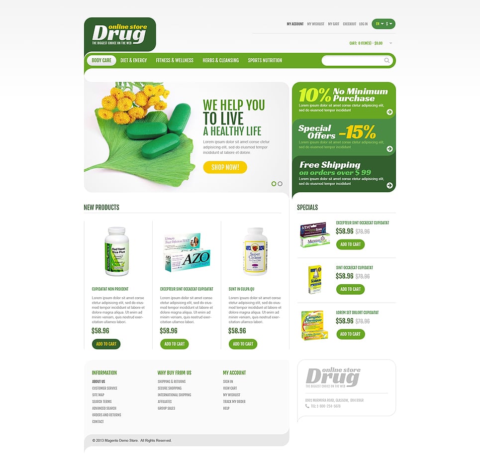 Drug Store Responsive Magento Theme New Screenshots BIG