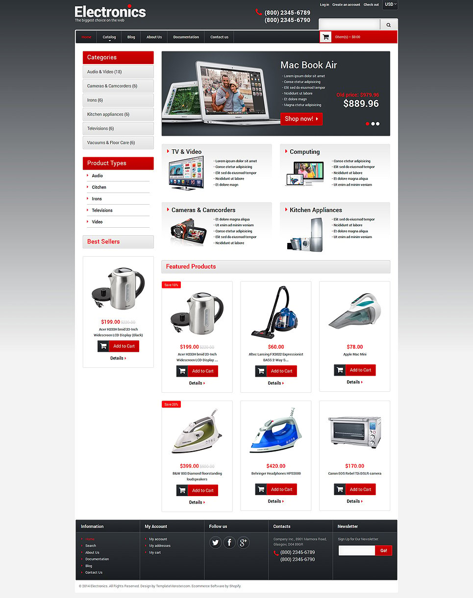 Electronics Store Responsive Shopify Theme New Screenshots BIG