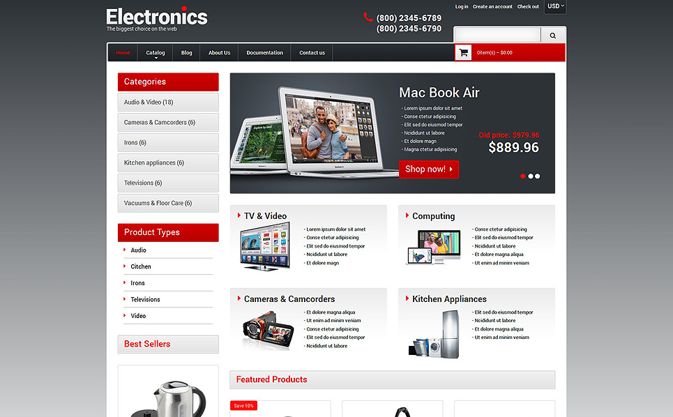 Electronics Store Responsive Shopify Theme #49518