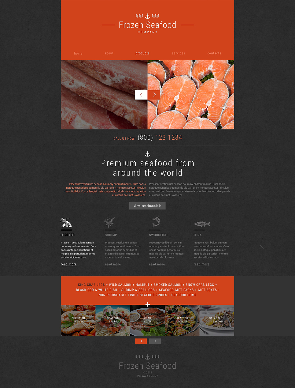 Frozen Food Responsive Website Template New Screenshots BIG