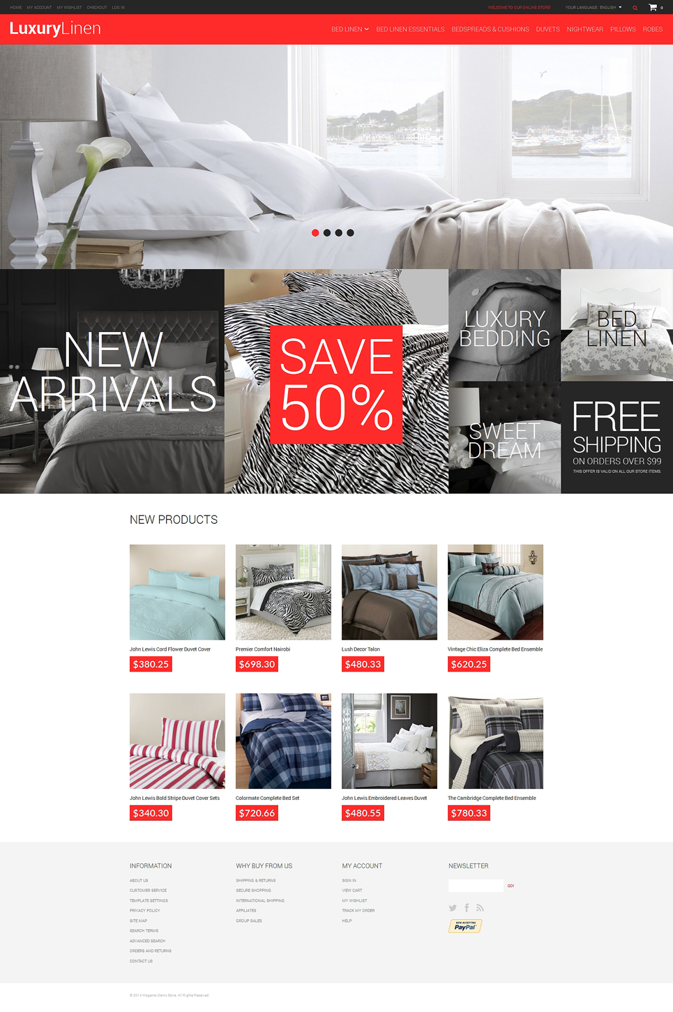Luxury Linen Store Magento Theme New Screenshots BIG