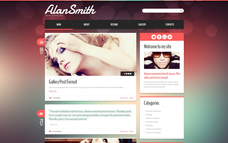 Photographer Portfolio Responsive WordPress Theme