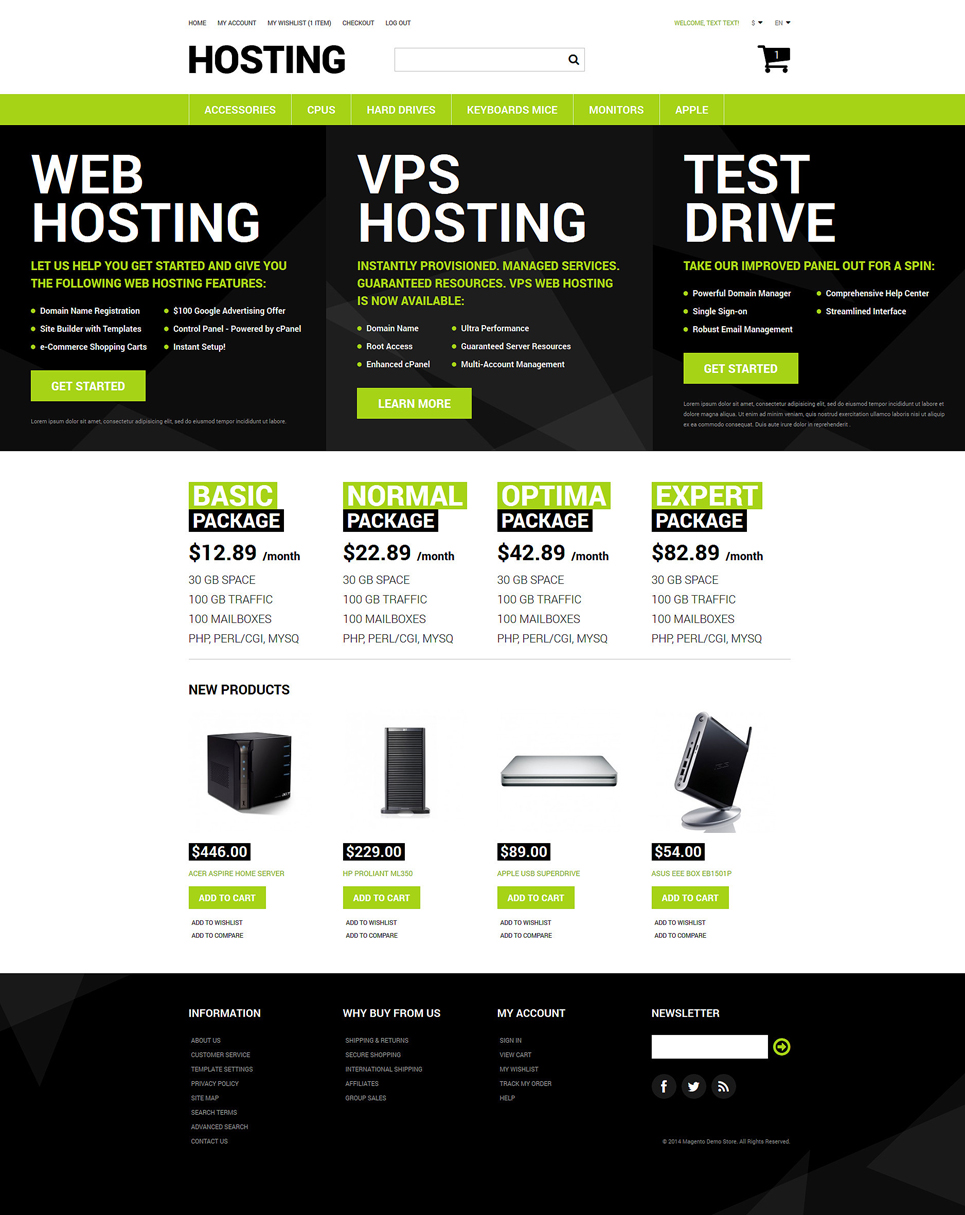 Pro Hosting Store Magento Theme New Screenshots BIG