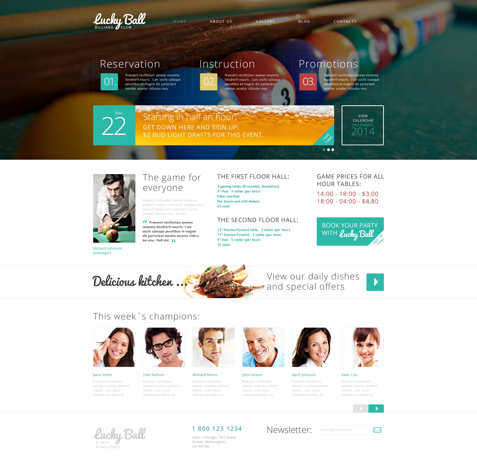 Thème Drupal pour site de billiard #49524 - screenshot