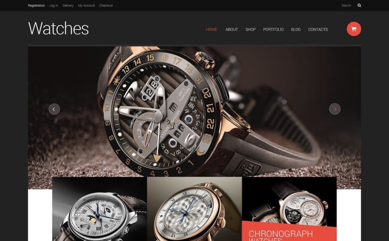 Watches Bootstrap WooCommerce Template Big Screenshot Watches Responsive WooCommerce Theme New Screenshots BIG