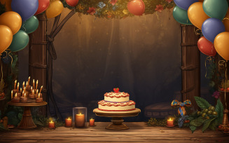 Birthday cake, birthday stage, happy birthday place