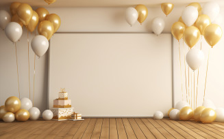 Birthday cake with balloons design