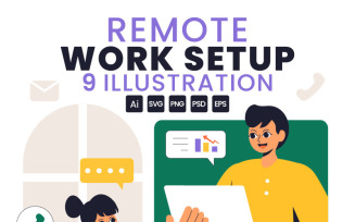 9 Remote Working Setup Illustration