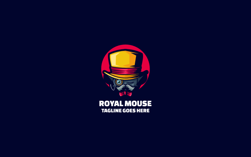 Royal Mouse Simple Mascot Logo Logo Template