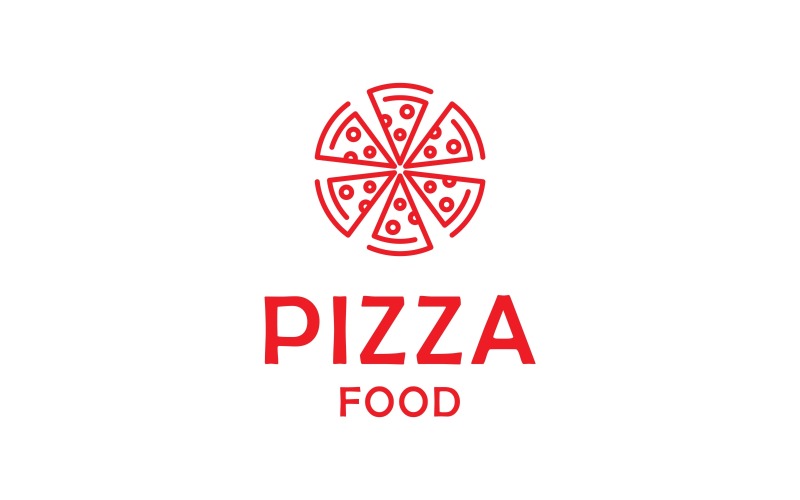 Pizza Slice Circular Line Logo Logo Template