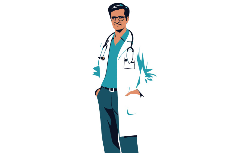 A doctor vector art illustration with white background Illustration