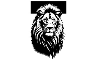 A lion vector art illustration with white background