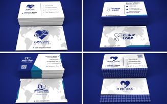 Bundle of 4 Business Card Templates For Clinic - Bundle 01