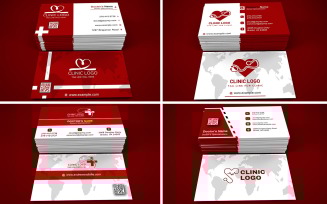 Bundle of 4 Business Card Templates For Clinic - Bundle 03