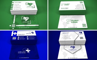 Bundle of 4 Business Card Templates For Clinic - Bundle 04