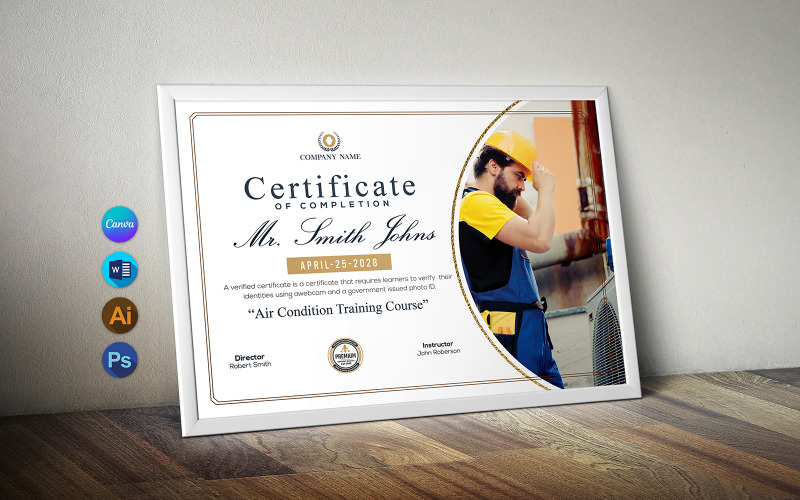 Canva Air Condition Course Certificate Certificate Template