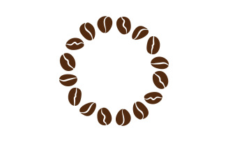 Coffee bean cafe icon vector illustration template v.14