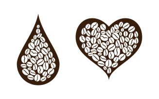 Coffee bean cafe icon vector illustration template v.19