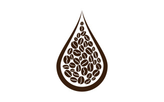 Coffee bean cafe icon vector illustration template v.21